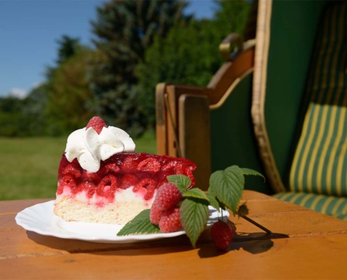 Himbeertorte - mit frisch geernteten Himbeeren